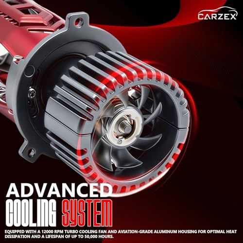 Image of Carzex Y11 Pro H4 LED Ultra Bright Headlight Bulb with Mini Projector Lens 200W 20,000LM - 6000K Super Bright Pure White Dual Beam for Cars with H4 Socket, High Power Headlamp Projector
