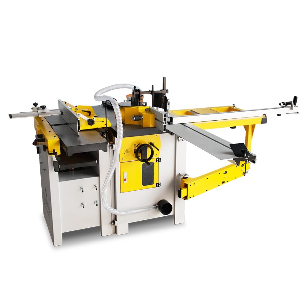 BAMATO BMK5-1300PRO Mehrfachkombination | 5-in-1 Holzbearbeitungsmaschine mit Spiralmesser | 400V | Hobel, Fräse, Säge & mehr | Hobelmaschine Fräsmaschine Kombigerät