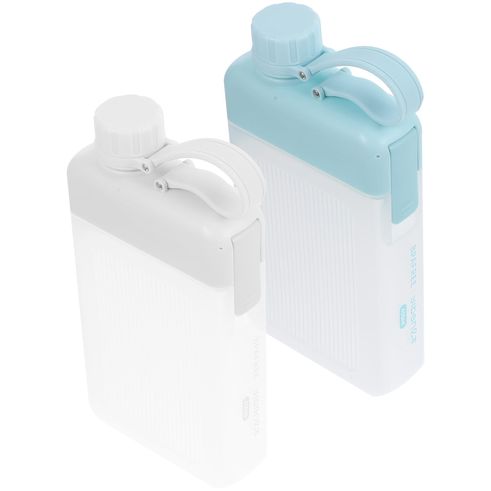 2stücke Flache Wasserflasche Tragbar Großvolumig für Sport Kompakt Outdoor mit Hohem Volumen für Wasser Limonade Saft Tee Täglicher Gebrauch Leicht zu Reinigen
