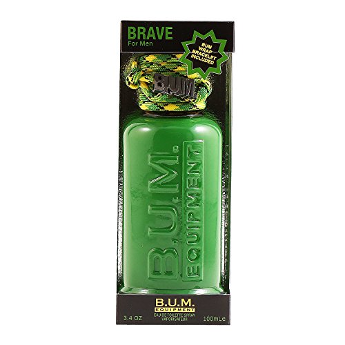 BUM EQUIPMENT Eau de Toilette Spray For Men, Brave, 3.4 Fluid Ounce