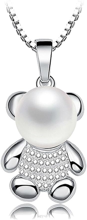 Sinya Teddy Bear Children Pendant Necklace Fit for Mother and Girl in 925 sterling silver 16 inch