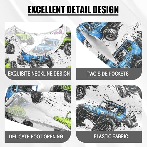 Watercolor Car Pajama Set Pajamas Sleepwear Nightwear Loungewear Clothes Set B04038214