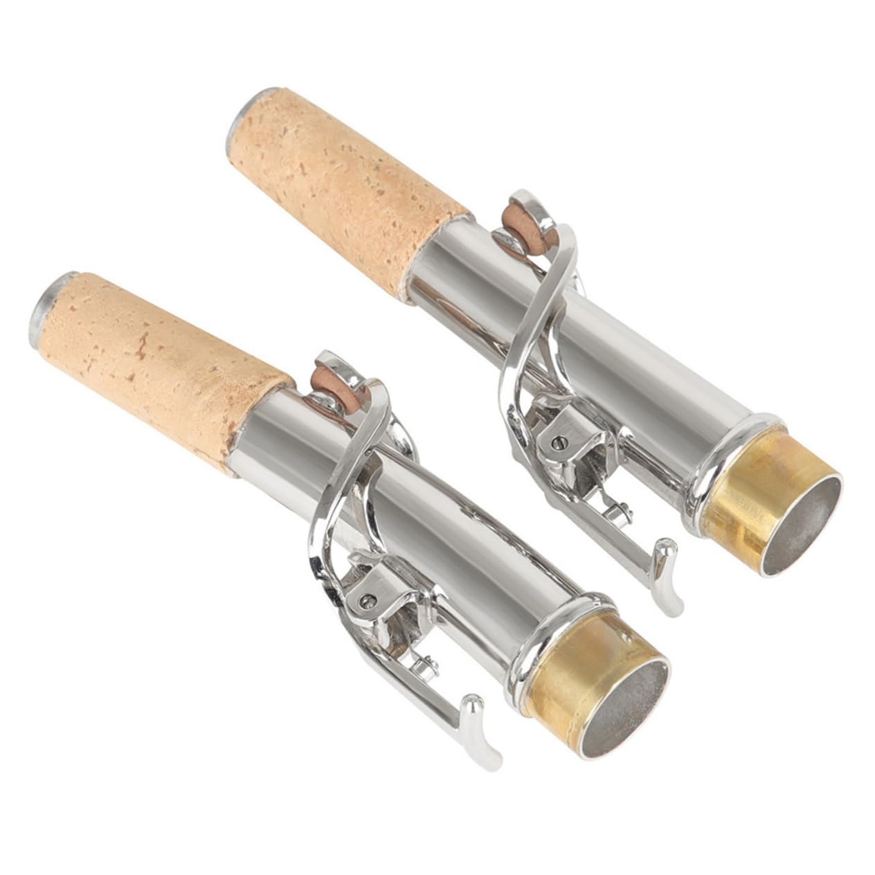 Set Sax Soprano 2 Pezzi Collo Dritto e Curvo, Argento | Rame e Sughero, Superficie Liscia senza Bave, per Studenti e Insegnanti, Uso Musicale