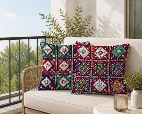 Housse coussin exterieur impermeable 60x60 en lin avec fermeture eclair dissimulee