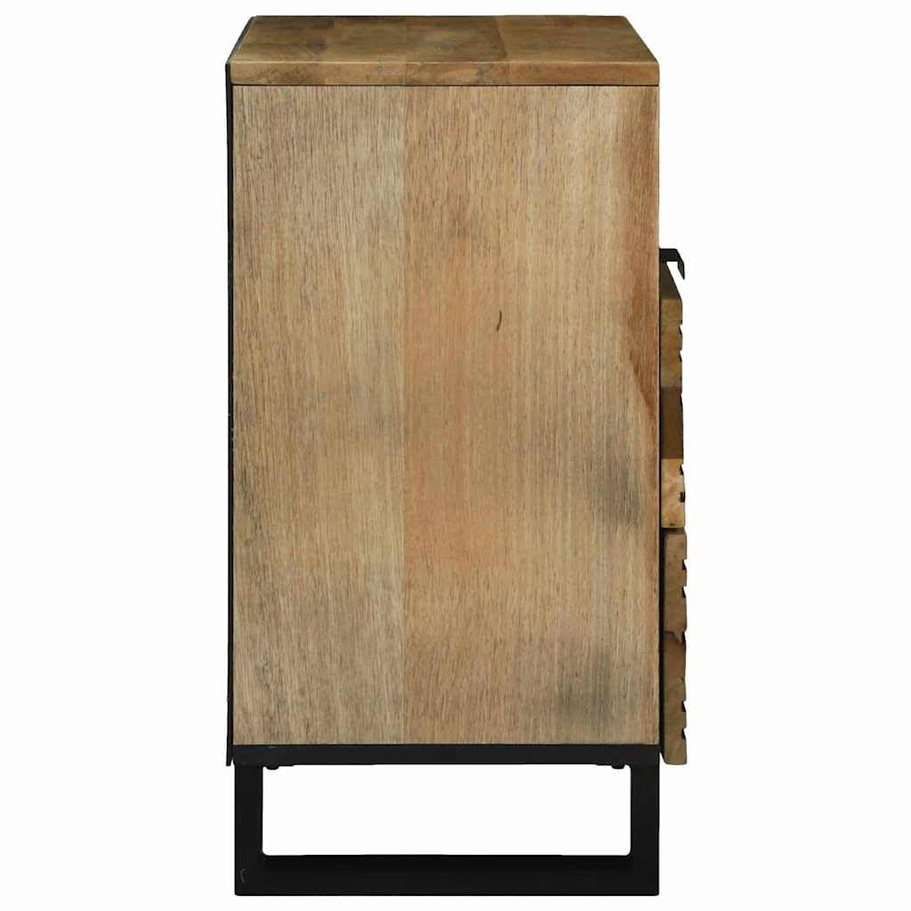 Stolik nocny z naturalnego materiału drewnopochodnego 50 x 33 x 62 cm z 2 szufladami i regałem, rustykalna szafka nocna jako stolik pomocniczy z miejscem do przechowywania do sypialni, salonu