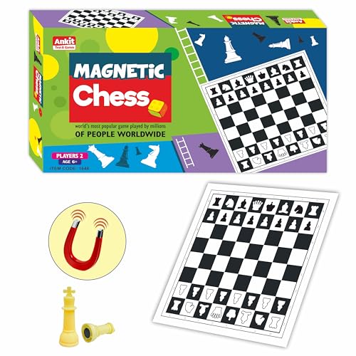 Image of Ankit Toys & Games Magnetic Chess 15 inch Board Game Set - Portable, Travel Friendly, Ideal for Kids and Families, Magnetic Pieces for Stability, Classic Strategy and Luck Games