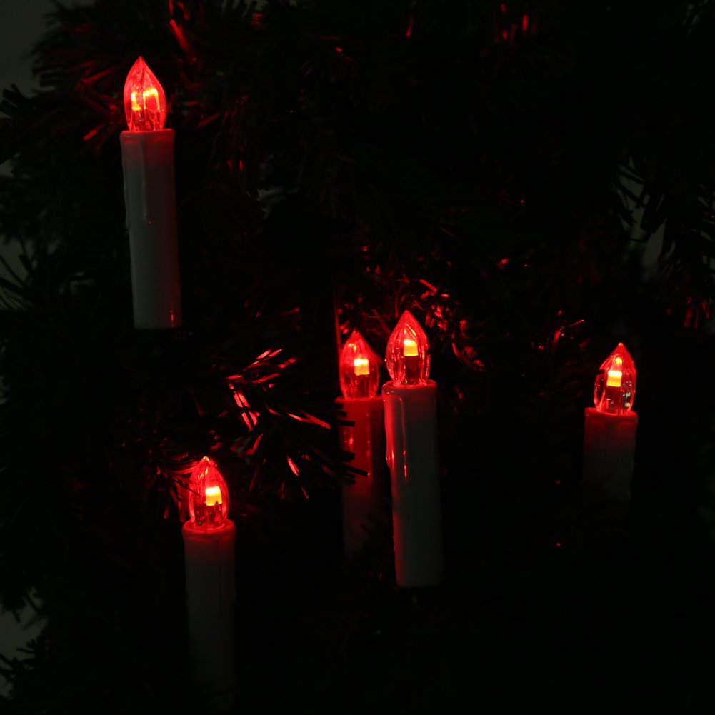 Lampadina tremolante realistica e Luminosa a lume di Candela a LED Senza Fiamma a Batteria per celebrazioni stagionali e Festival, Confezione da 10