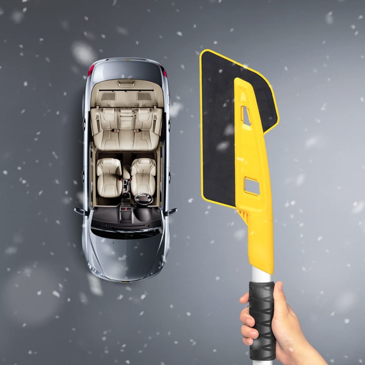 RETENA Ice Scraper Snow Brushes for Car, Snow Scraper and Brush with Squeegee and Ergonomic EVA Grip Snow Remover for Car SUV Pick Up Trucks (Color : Standard)