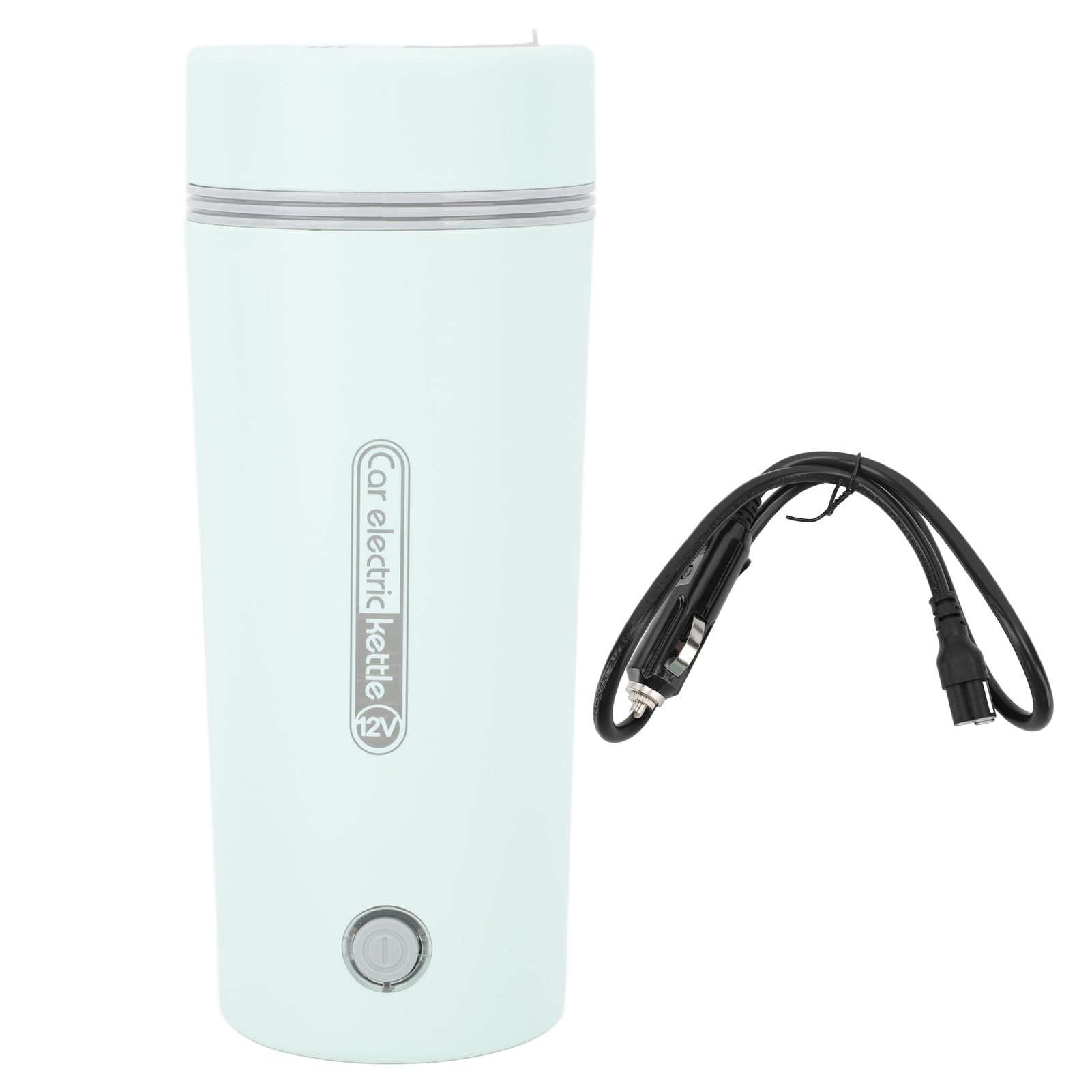 Hervidor Eléctrico para Automóvil, Taza de Viaje con Calentador de Agua Portátil de Acero Inoxidable de 350 ml, Taza Calentadora para Taza de Café, Té y Camión (Verde claro)