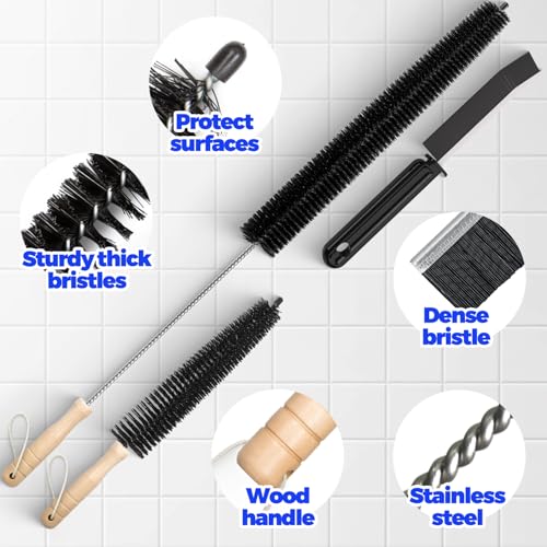 Image of Holikme Dryer Vent Cleaner Kit 3 Pack - Crevice & 2 Lint Brushes