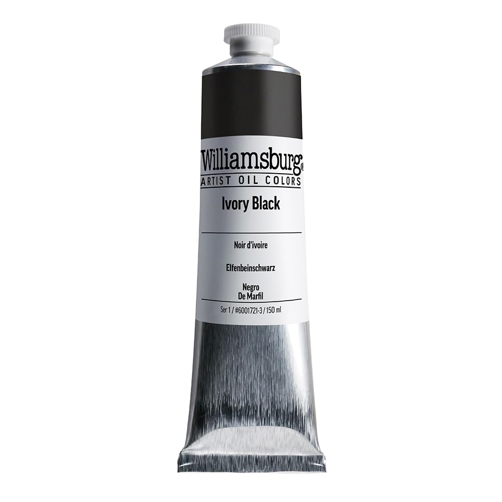 Williamsburg Artist Oil Colors by GOLDEN, Ivory Black, tubo de 150 ml, pintura al óleo profesional, semiopaca
