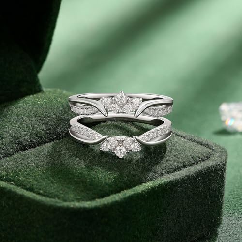 SHELOVES Moissanite Ring Enhancers for Engagement Rings Guard Stacking Wedding Bands 925 Sterling Silver 5-102
