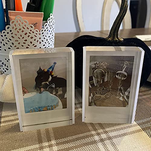 Grarry Instax Mini Frames 5 x 7 cm, biała, samostojąca, pływająca ramka na zdjęcia Polaroid do domu i biura, przesuwna mini ramka na zdjęcia do Fujifilm i Polaroid (biała, 3)