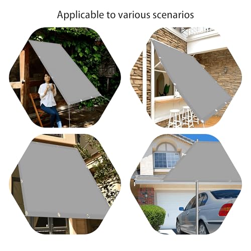 Voile d'ombrage rectangulaire 120x120 cm gris clair pour balcon et terrasse