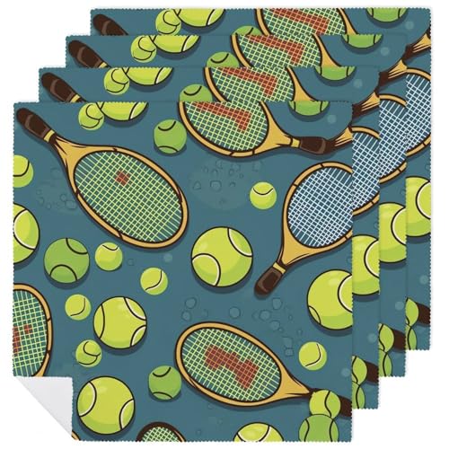 Servilletas de tela decorativas estampadas 18.7x18.7 in pack x4 miniatura 1