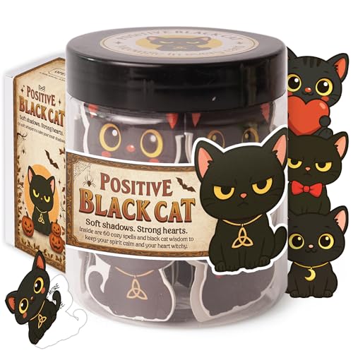 Positive Black Cats Jar – 60 Affirmation Cards for Anxiety