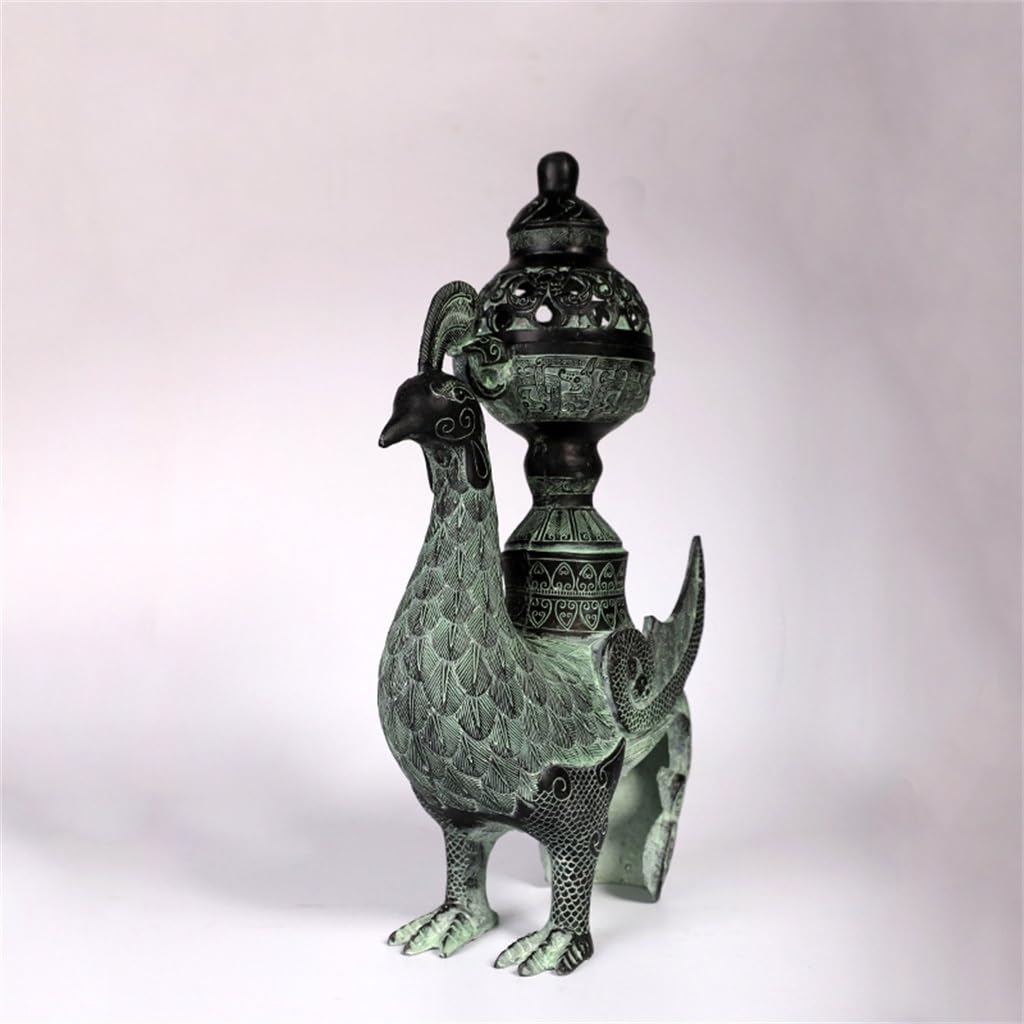 Soporte De Incienso Quemador de Incienso Antiguo de Bronce para Decorar con el Antiguo fénix Artefactos de Cobre