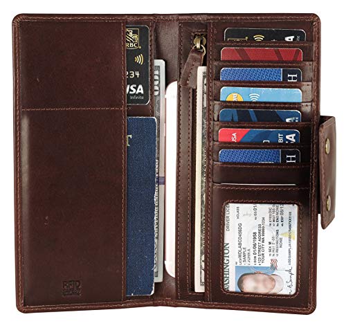 Genuine Leather RFID Blocking Long Wallet â Vintage Bifold for Men by Mou Meraki