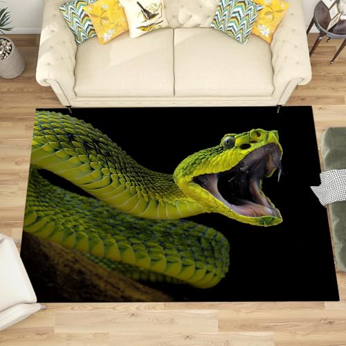 Tapis poils courts vert olive 90x150 cm lavable et antidérapant