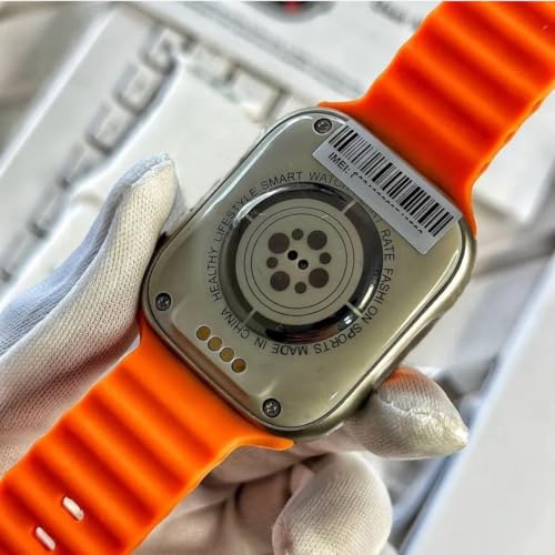 Image of Pro S8 Ultra 5G SIM Android Smart Watch Honeycomb Edition, 1.99 inch HD Display, Play Store, Maps, YouTube, Sports, Volte Calling, More Apps (4G SIM Supported) Extra Band (Orange and Black)