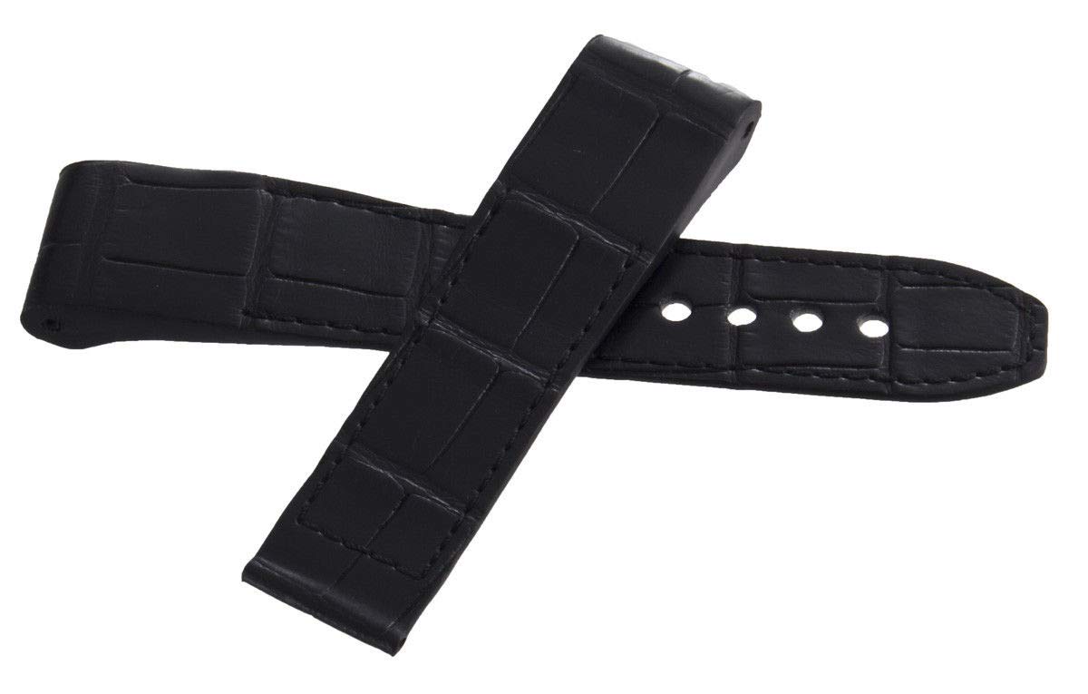 HysekMen's 23mm x 21mm Black Alligator Leather Watch Band Strap