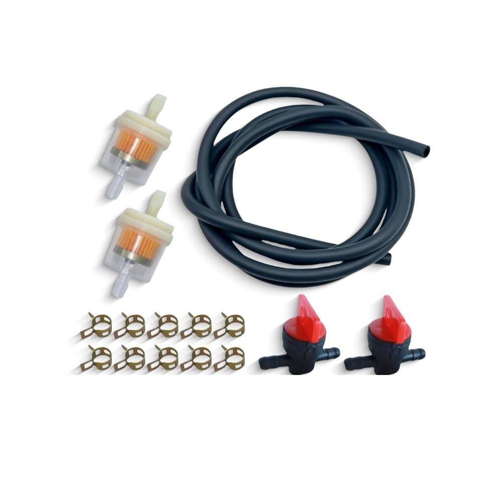for Silicone Tube Flexible Rubber Hose Inline Petrol Fuel Filter for Lawn Mower Engine ATV On Off Tap 1 Set Motorcycle Parts