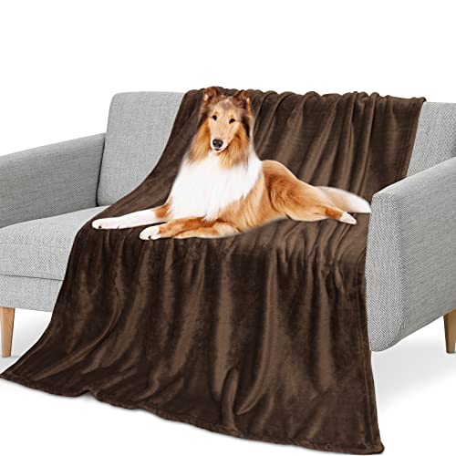 Gorgelly Dog Blankets For Extra Large Dogs, Soft Fleece Dog Blanket Fluffy Pet Blanket, Flannel Throw Blanket For Washable Dog Bed, Puppy Cat Blanket Pet Mat Cover For Couch Bed Car, Brown, 60"X80" #TOP25