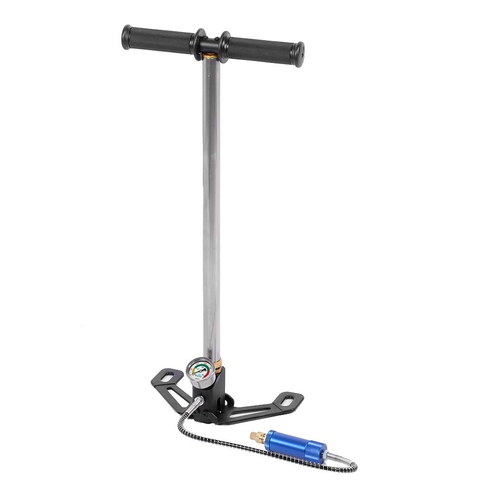 Bomba de Alta Presión 30mpa/40mpa Inflador Manual de Neumáticos con Separador de Agua y Aceite para Automóviles, Motocicletas, Neumáticos de Goma para Botes Acero Inoxidable, Plegable, Diseño