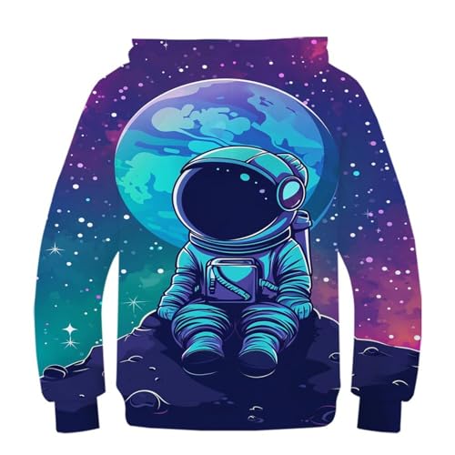 Pull à capuche imprimé 3D espace pour adolescent veste avec poche - 2