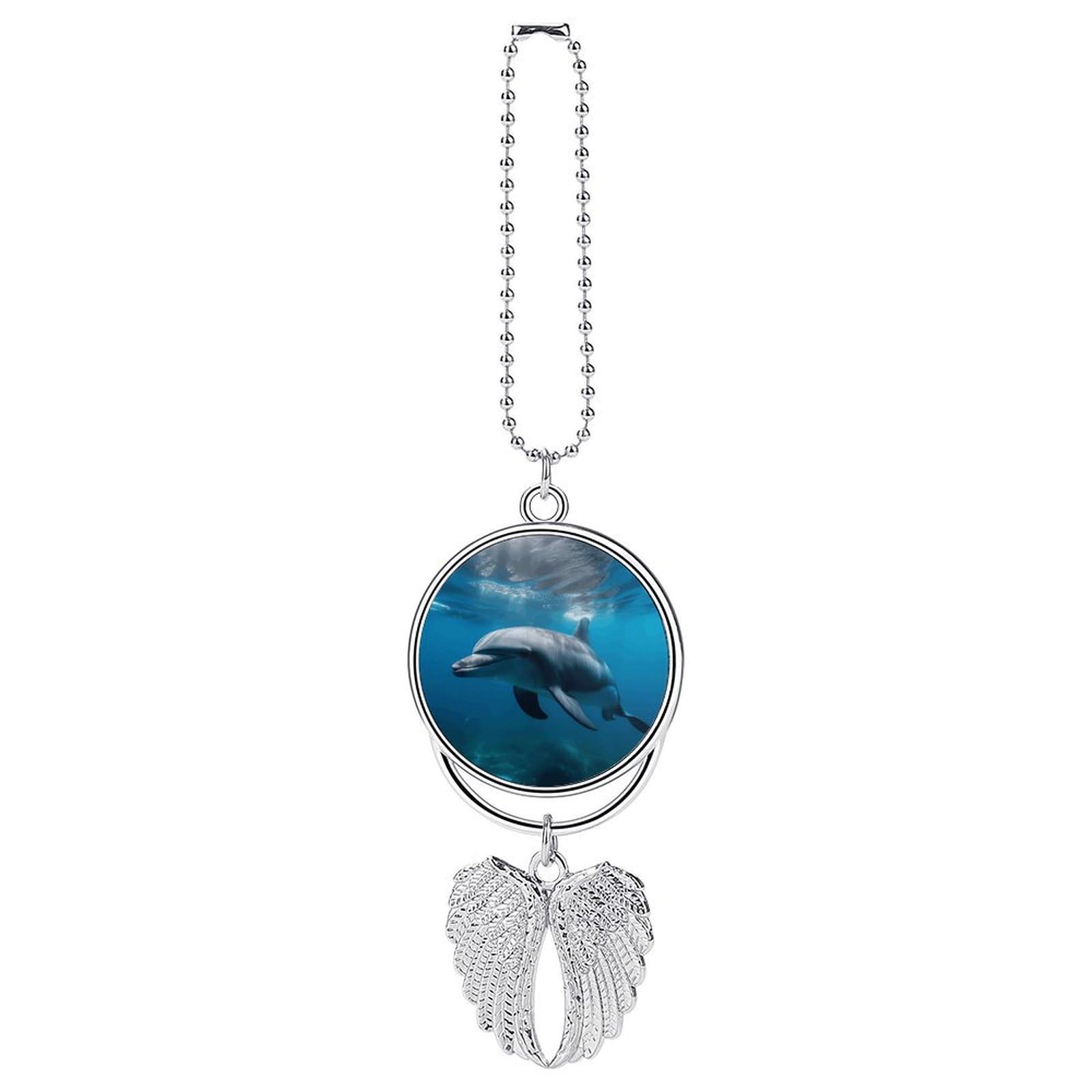 Dolphins in The Ocean1 Car Pendant Hanging Swing Auto Rear View Mirror Hanging Car Rear View Mirror Charm Truck Hanger Ornament Charm for Car Rear View Mirrors Accessories