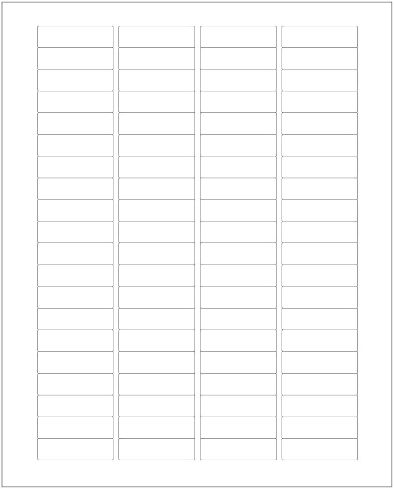 0.50 x 1.75 Inch Printable Labels, Compatible with Laser and Inkjet Printers, 2000 Stickers per Pack, 25 Sheets, White