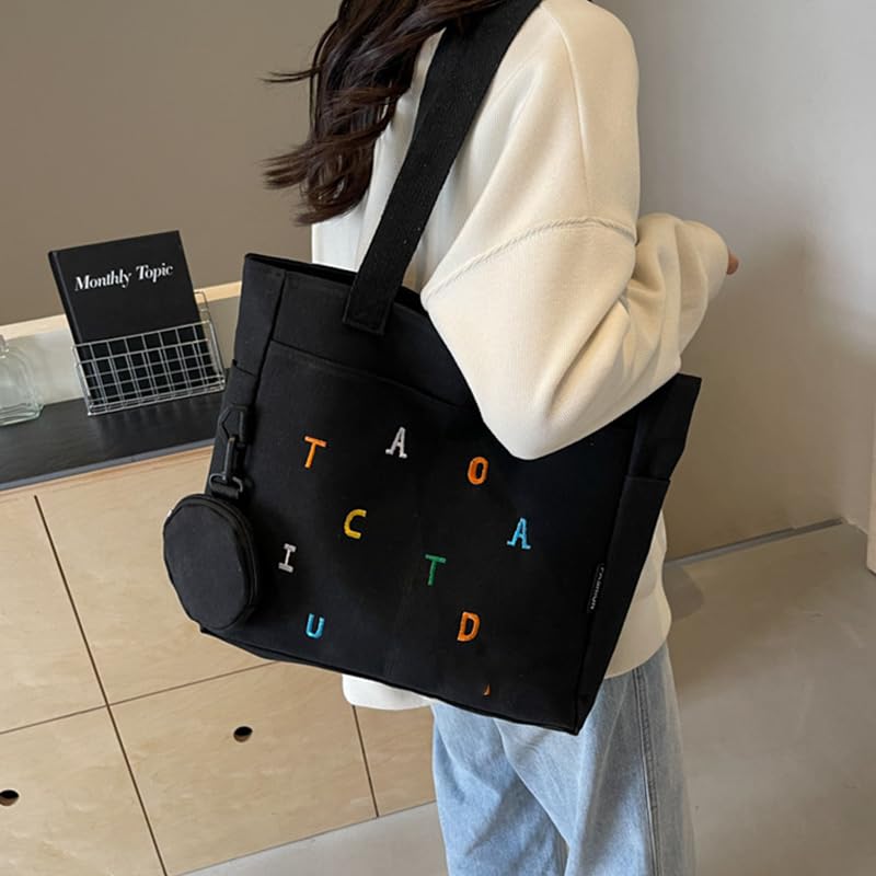 Large Soft Fabric Tote Bag for Women with Zipper, Stylish Durable Handbag with Comfortable Handle2