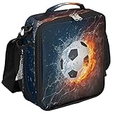 Kids Lunch Box for Boys Girls Lunch Bag Fire Water Soccer Football Kids Lunch Bags Insulated Meal To