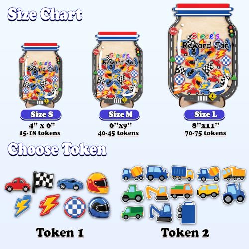 Image of Personalized Vehicle Magnetic Reward Jar for Kids, Toddler Potty Training