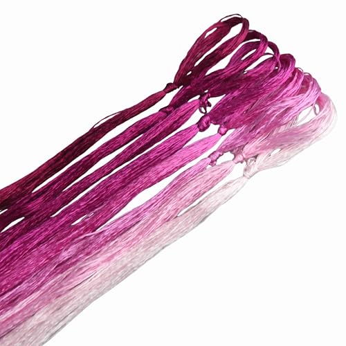 MINGGUXIUYI 8 colores de pura seda de morera de 22 m – hilo de seda elegante para bordado artístico y trabajos manuales finos (20)