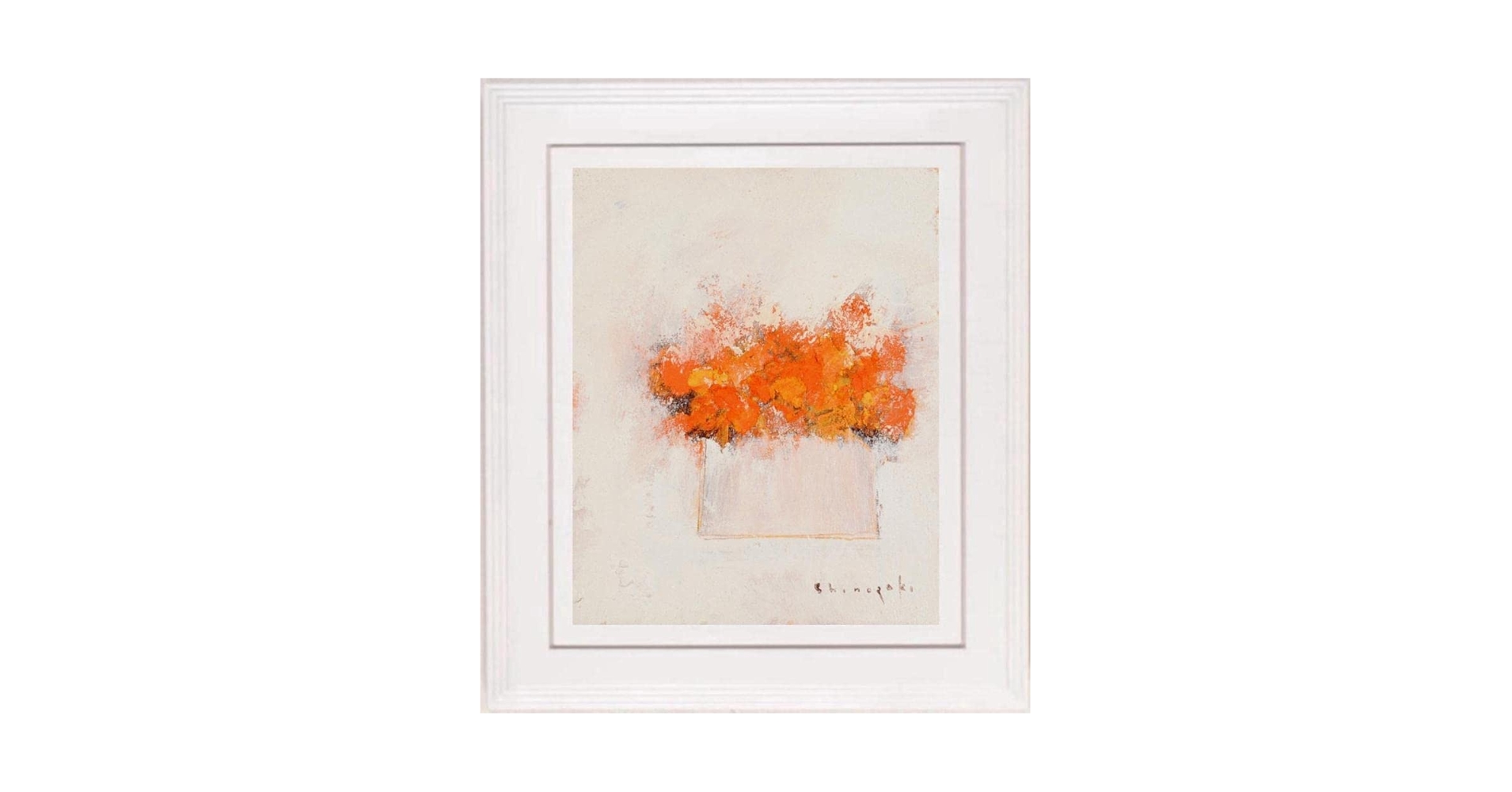 絵画  油絵  青木今陽  肉筆油絵  静物画  オレンジ色と白い花 絵画 油絵 青木今陽 肉筆油絵 静物画 オレンジ色の百合 F4 送料