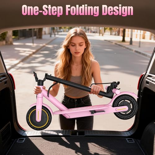 Image of Electric Scooter, 350W Strong Motor, Up to 19 MPH, E /D /S 3 Gear Speed, 15 Miles Range, Foldable Lightweight E-Scooter with 8.5 Inch Tires, Smart APP
