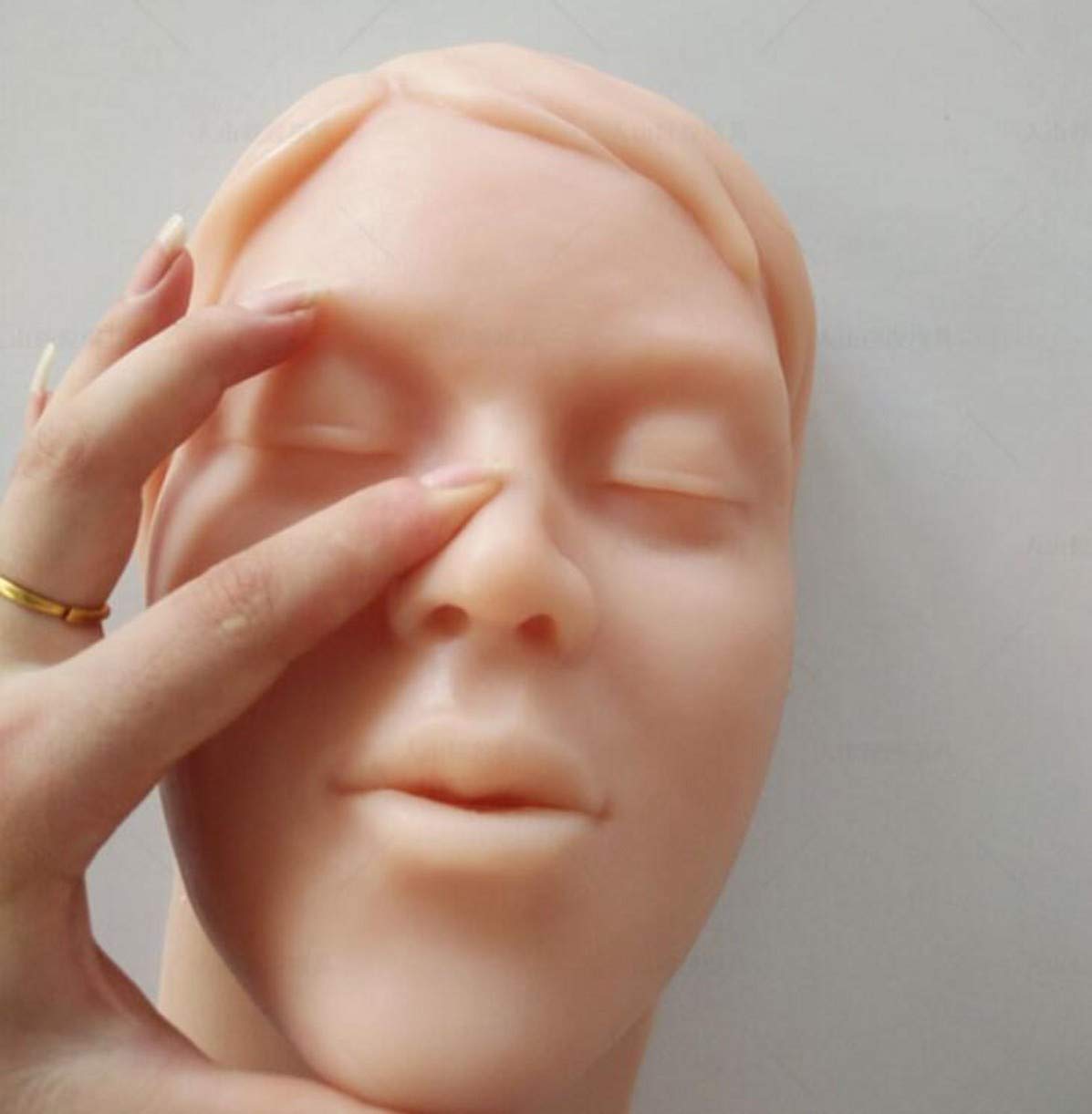 ZHONGJIUYUAN (Female Beauty Makeup Tattoo Model Silicone Female Head Face with Bone Inside Micro Plastic line Carving Model Micro-Shaping Model