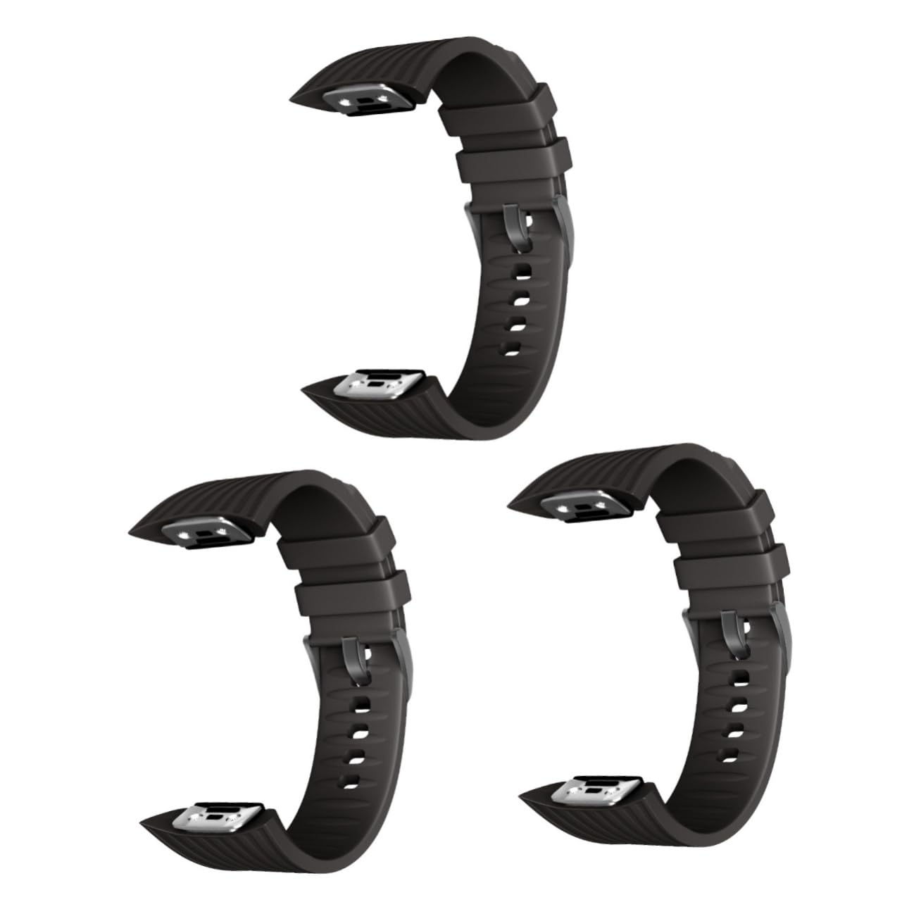Housoutil Lot De 3 Bracelets De Montre Connectée En Silicone Taille L Noir Souple Et Confortable Pour Hommes Et Femmes