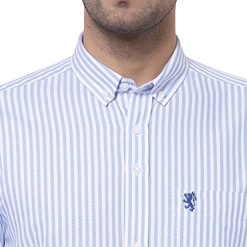 Image of Red Tape Men Sky Blue Striped Shirt