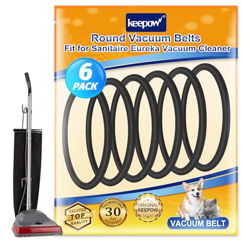 Image of KEEPOW Vacuum Belt, 6 Pack Round Vacuum Belts Replacement Vacuum Parts Compatible with Sanitaire Eureka Vacuum Cleaner, 66100 SC679 C2094 Belt, Part Number 30563B, 30563A
