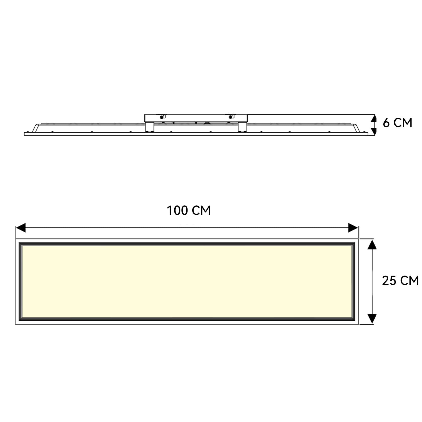 LED Panel 100x25cm, Deckenleuchte Dimmbar mit 30W 3000-6500K, LED Deckenlampe Flach mit Fernbedienung, Panelleuchte Decke Rechteckig für Büro Küche Wohnzimmer Schlafzimmer Badezimmer