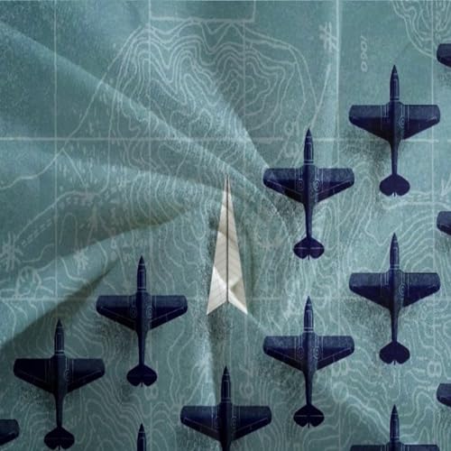 Funda nórdica de aviones King antimanchas de microfibra suave lavable con cremallera 8