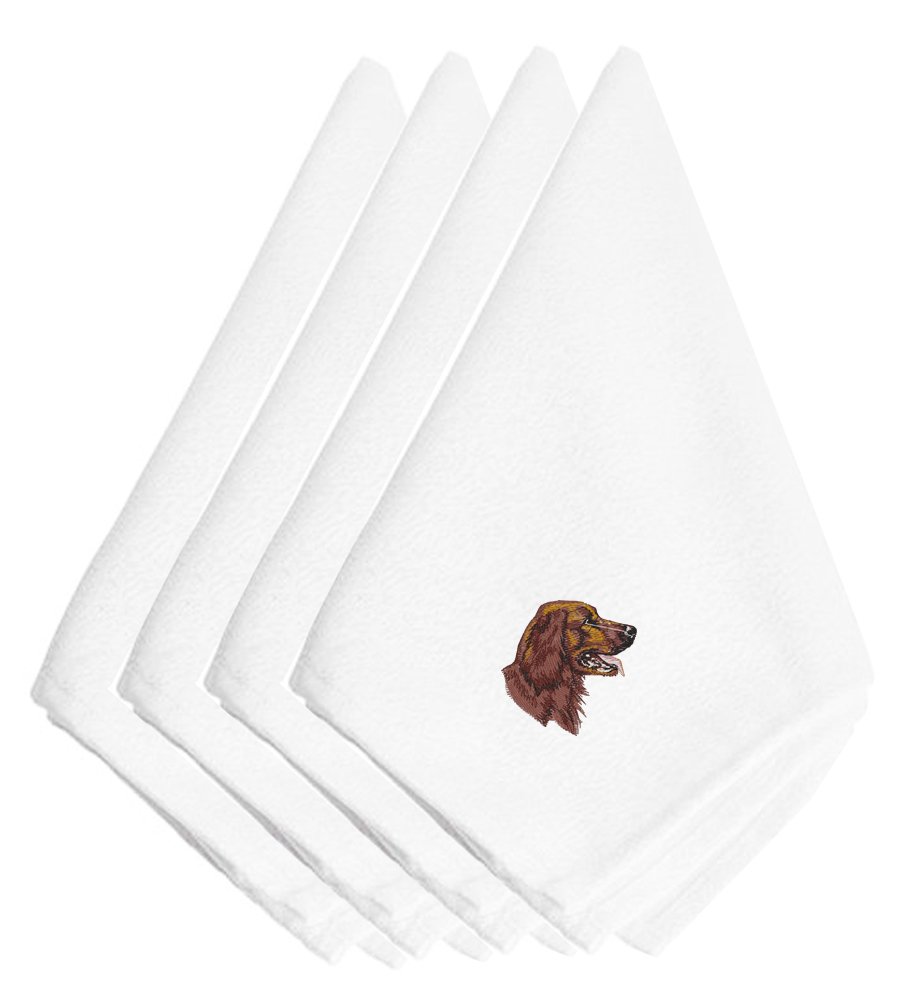 Serviettes brodées Irish Setter Caroline's Treasures en tissu lot de 4
