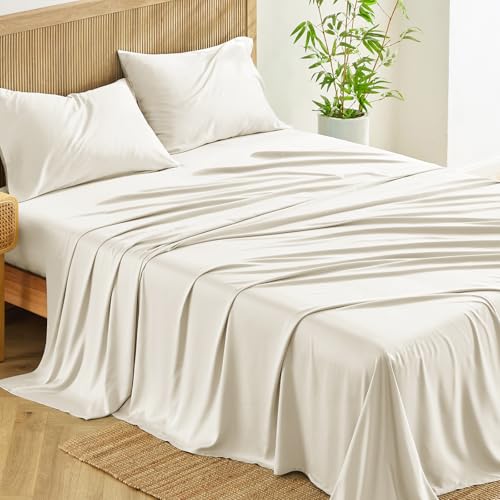 CozyLux King Size Sheets Set Rayon Derived from Bamboo for Hot Sleepers