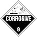 Placard, 10-3/4inx10-3/4in, Corrosive