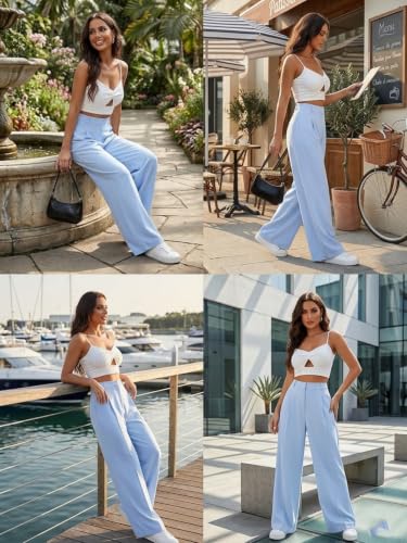 Image of GRECIILOOKS Trousers for Woman | Womens High Rise High Waist Flared Korean Style | Formal Pant for Women Office Wear| Track Pants for Womans Elegant for College & Events (Available in Plus Size)