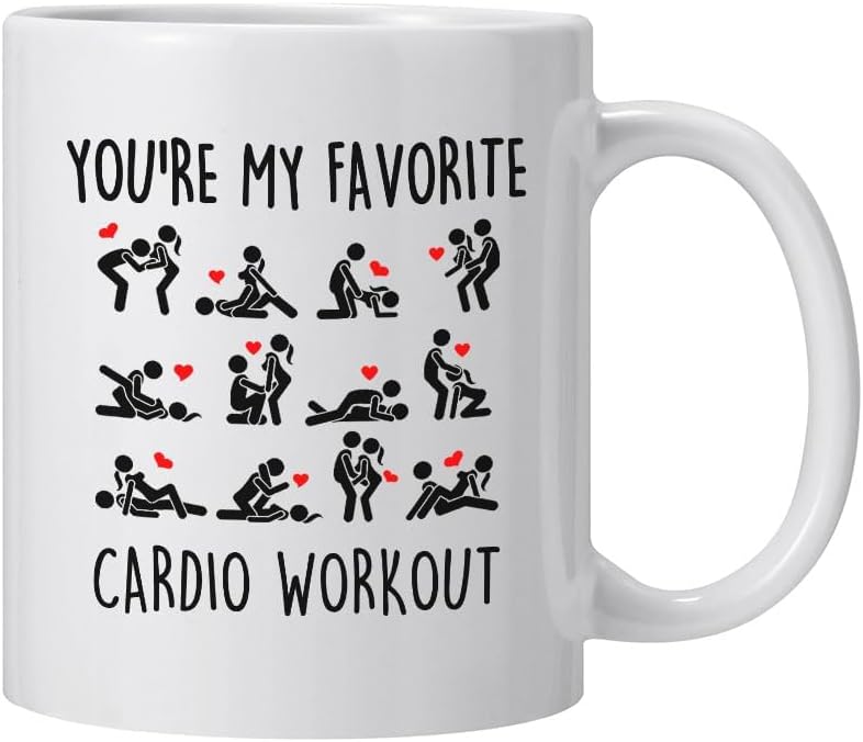 You‘re My Favorite Cardio Workout Novelty Coffee Mug, Valentine's Day gifts Mug, 11 Ounces Funny Mug Double-Sided Coffee Tea Mug Cup for Women Men - Image 4