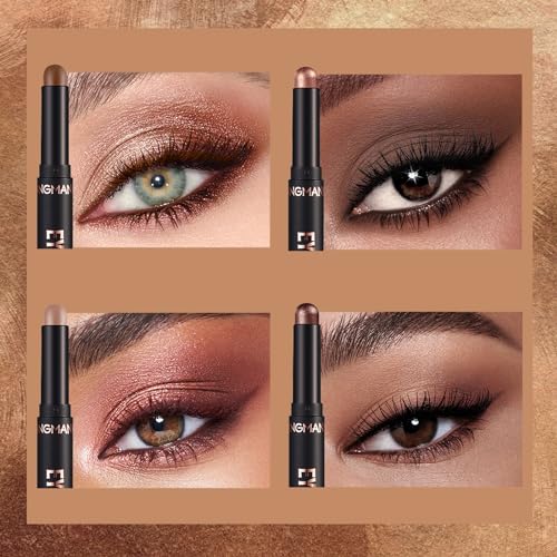 Eyeshadow Stick 8PCS,Cream Eyeshadow Shimmer Stick,Eye Shadow Pencil Crayon, Eye Shadow Stick Set, Waterproof Pearly Sparkle Glitter Cream Stick Pen Eye Liner Makeup for Women - Image 7