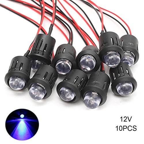 wildeal 10 pcs/Set 12 V 10 mm pre-wired constante LED Ultra brillante agua clara bombilla Cable 20 cm Precableado LED lámpara